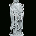 A blanc de chine porcelain guanyin, china, dehua, qing dynasty, 19th century
