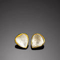 A pair of indian diamond-set enamelled gold earrings 