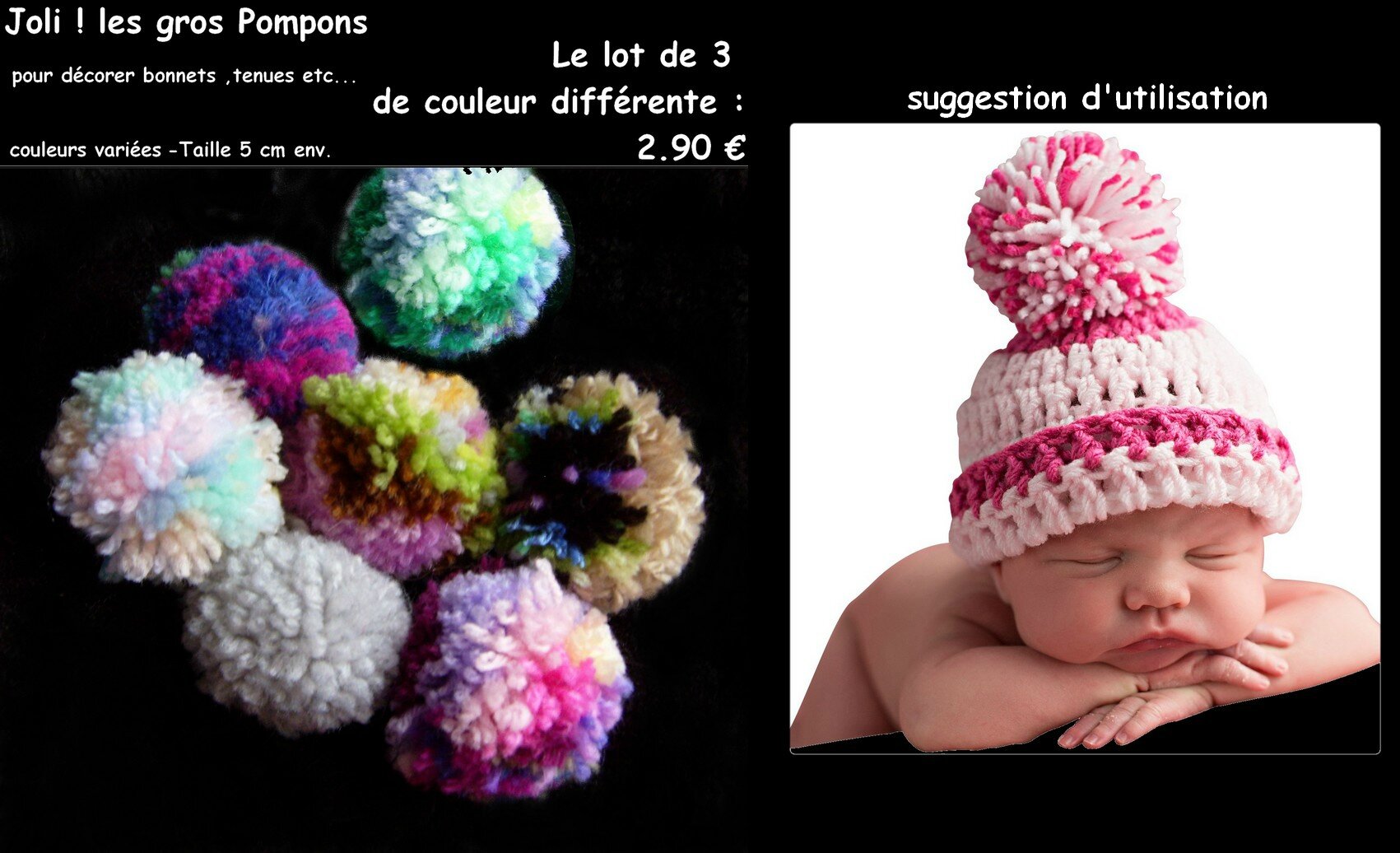 Crochet de bébé/reborn Couverture Pour Pompon 