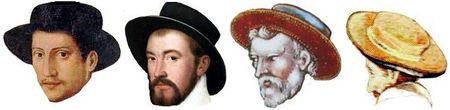 Chapeaux à calotte plate des années 1560