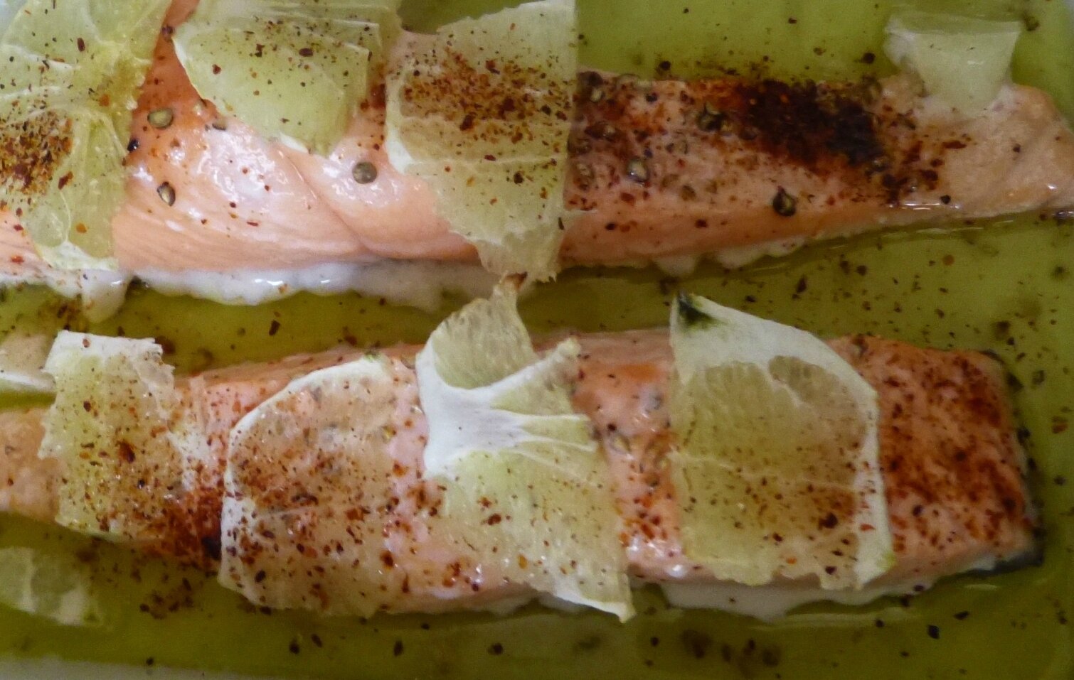Saumon au four au citron vert