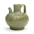 A carved ‘yaozhou’ celadon ‘peony’ ewer, song dynasty (960-1279)