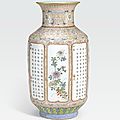 A polychrome enameled porcelain vase, qianlong mark, republic period