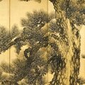 Suzuki shônen (1849-1918). pines (detail). japan, meiji era (1868-1912), circa 1910
