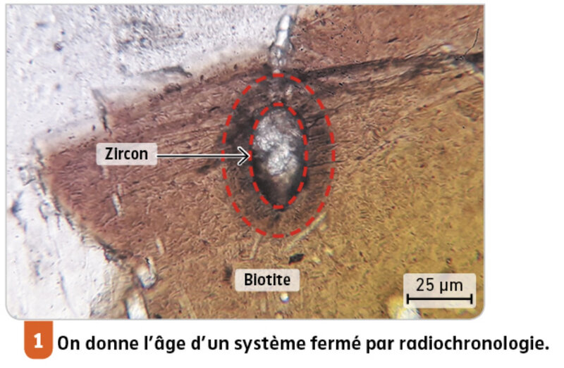 zircon dans une biotite