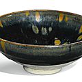 A 'Cizhou' russet-splashed black-glazed bowl, Song dynasty
