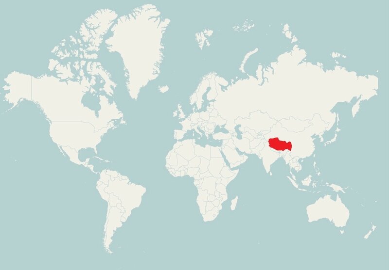 carte tibet dans le monde