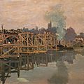 Monet, pont d'Argenteuil en réparation