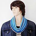 scarf blue stripes tube mens