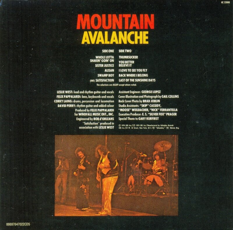 Mountain - Original Album Classics (CD 5 Avalanche) - Back
