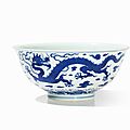 Blue-and-white ‘dragon’ bowl, zhiyuan tang hall mark, qianlong period (1736-1795) 