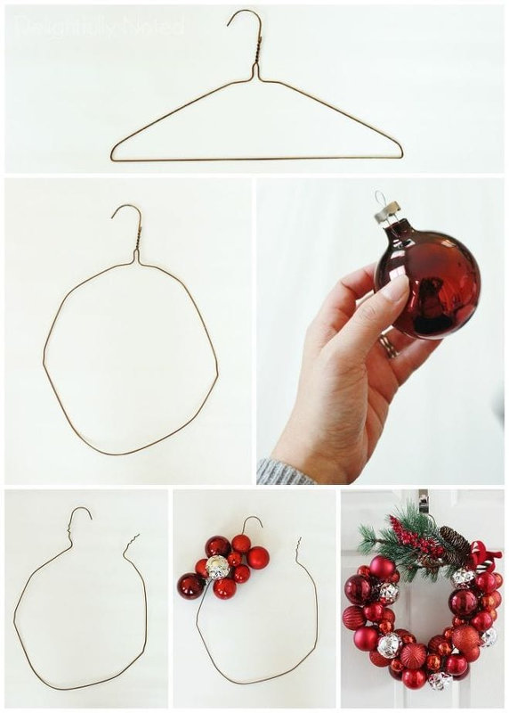 how-to-make-a-christmas-ornament-wreath-with-a-wire-hanger-christmas-decorations-crafts-how-to