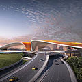 Skyteam et air france dans le plus grand aéroport du monde à pékin designé par zaha hadid 
