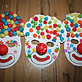 Masques de clown pour le carnaval ou mardi gras