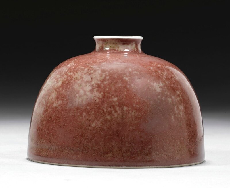 A peachbloom beehive waterpot, Kangxi mark and period (1662-1722)