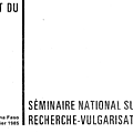 Burkina faso - séminaire national sur la liaison recherche-vulgarisation - janvier 1985