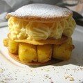 Millefeuille à la mangue, mousseline au litchi (Station gourmande)