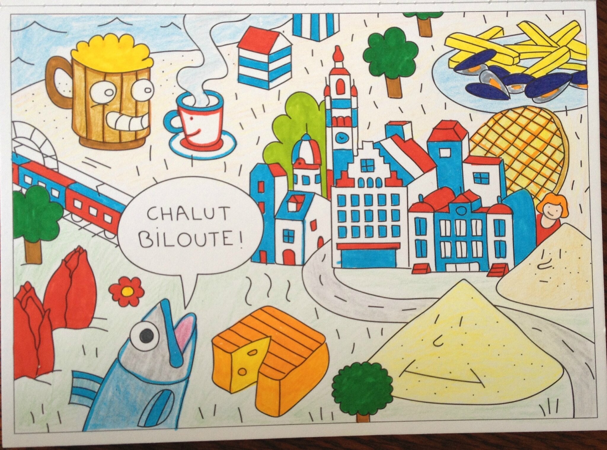 Cartes postales   colorier UN TOUR DE FRANCE