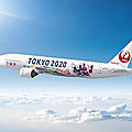 Nouvelle livrée jal pour les jo de tokyo 2020