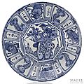 A deep blue and white kraak porcelain plate, China, Wanli period