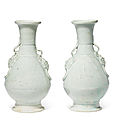 A pair of Qingbai pear-shaped vases, Yuan dynasty (1279-1368)