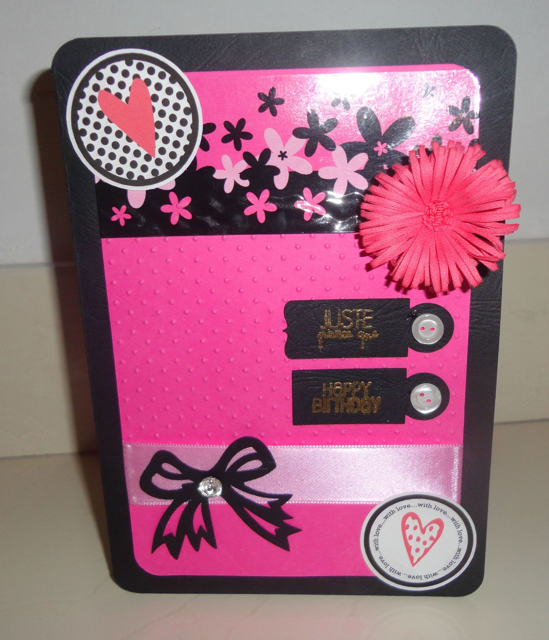 Carte D Anniversaire Toute Rose Sc Creations