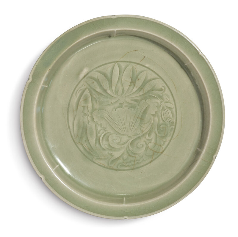 A carved 'Yaozhou' 'lotus' dish, Northern Song-Jin dynasty (960-1234) 