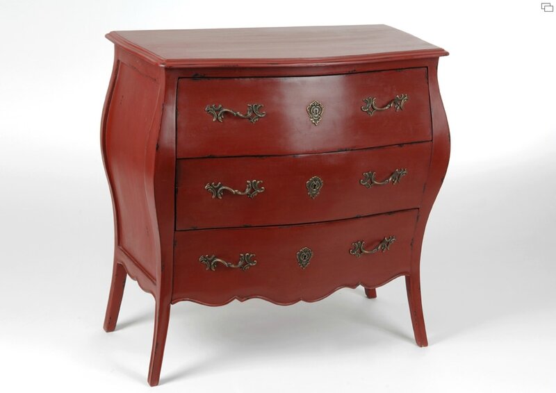 commode baroque rouge