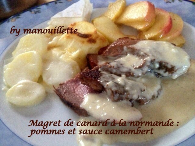 Magret De Canard A La Normande Pommes Et Sauce Camembert Par