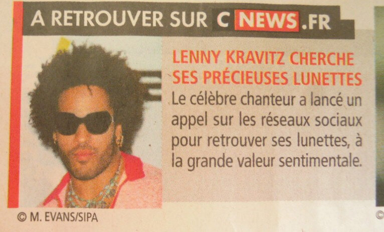 yeux- lenny kravitz ses lunettes