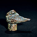 A silver bird finial, han dynasty (246 b.c.-220)