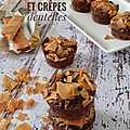 Moelleux au chocolat , praliné et crêpes dentelles 