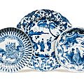Two blue and white dishes, ming dynasty, wanli period (1573-1620)