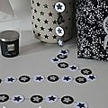 guirlande pastille étoiles noir argent gris banc - décoration chambre rock argent noir blanc enfant adulte adolescent 2