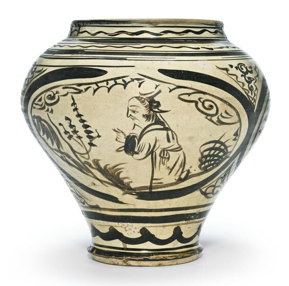 A large 'Cizhou' painted jar, Yuan dynasty