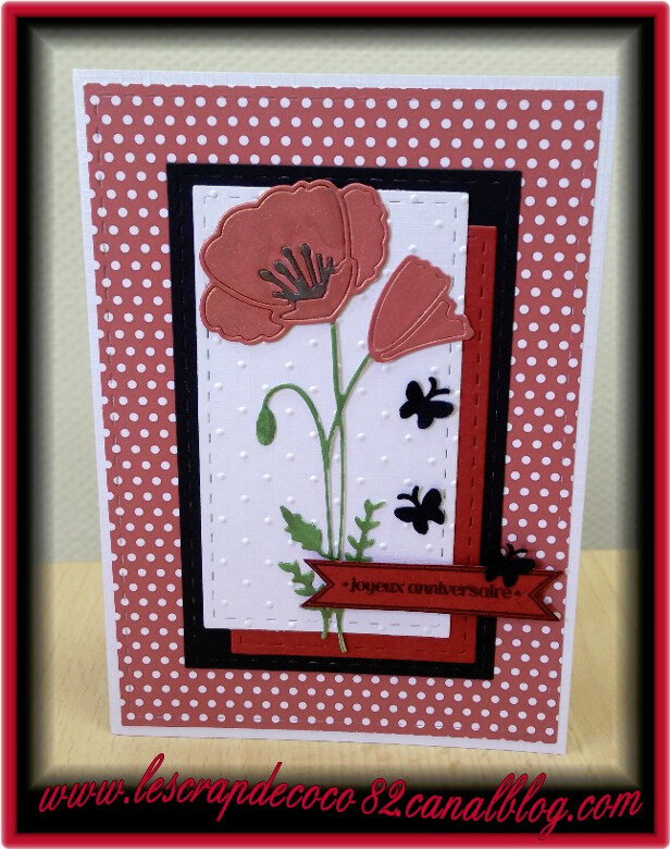 Carte Joyeux Anniversaire Coquelicot Le Scrap De Coco