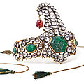 An important gem-set and enamelled turban ornament (sarpech), india, probably deccan, 19th century