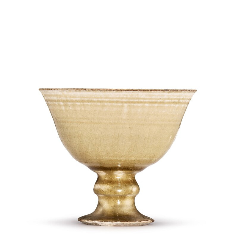 A Yue celadon stem cup, Sui - Tang dynasty