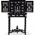 Cabinet en placage d'ébène et bois noirci. pour le cabinet, italie, xviie siècle