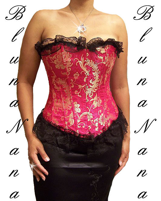 LE CORSET VINTAGE ROSE ET OR AVEC DENTELLE Bustiers et corsets pour