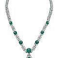 An emerald and diamond necklace, by van cleef & arpels
