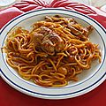 Paupiettes de veau et spaghetti all’arrabiata