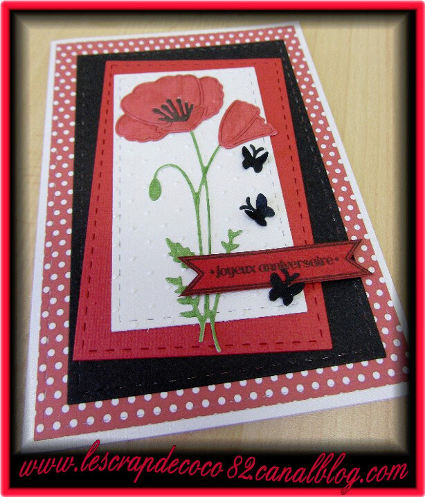 Carte Joyeux Anniversaire Coquelicot Le Scrap De Coco Carte Joyeux Anniversaire Coquelicot Le Scrap De Coco