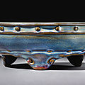 A rare lavender-blue 'jun' narcissus bowl, early ming dynasty (1368-1644)