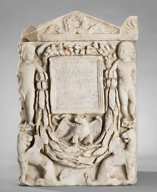Cuve d’urne cinéraire de Marcus Cartimus Dextrus, Italie, Rome, Fin du Ier siècle