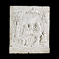 A carved and inscribed marble buddhist panel, tang dynasty