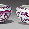 A pair of rare pink-enameled brushwashers, qianlong period (1736-1795)