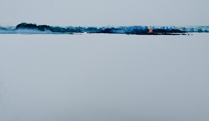 golfe du morbihan bouée rouge aquarelle 22 04 18