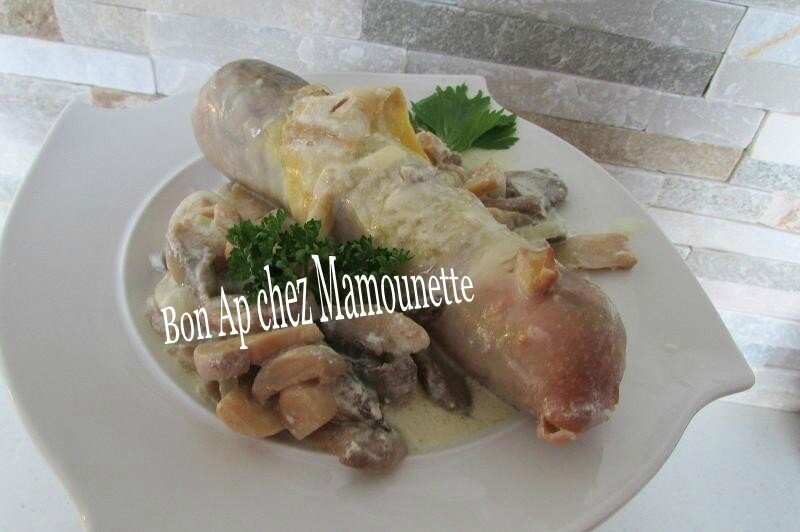 Andouillettes De Troyes Aux Champignons Reblochon Et A La Creme