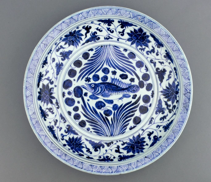 A blue and white mandarin fish dish, Yuan dynasty © Freer Gallery of Art, Smithsonian Institution, Washington, DC